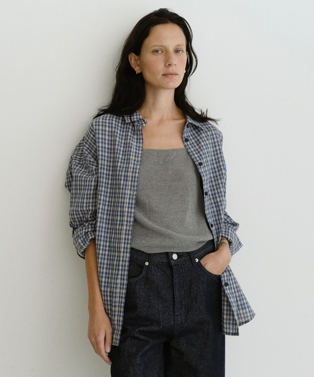 유라고(URAGO) Roll-up check shirt