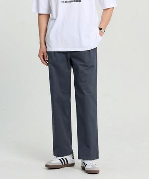 밀러 원턱 세미 와이드 밴딩 팬츠 (Dark Gray)