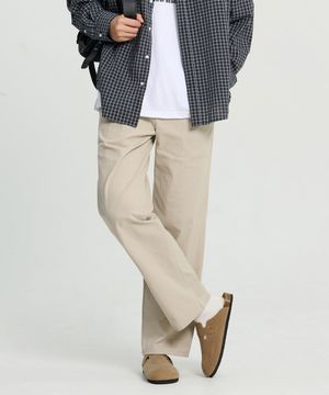 밀러 원턱 세미 와이드 밴딩 팬츠 (Beige)