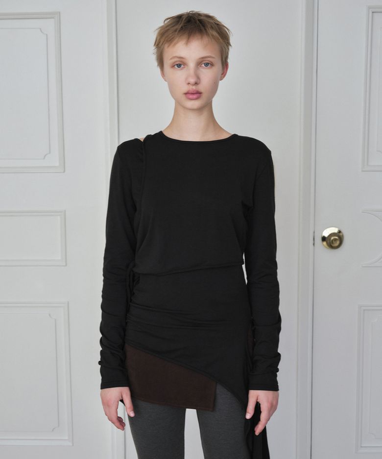 Knotted Layered Long Sleeve / Black