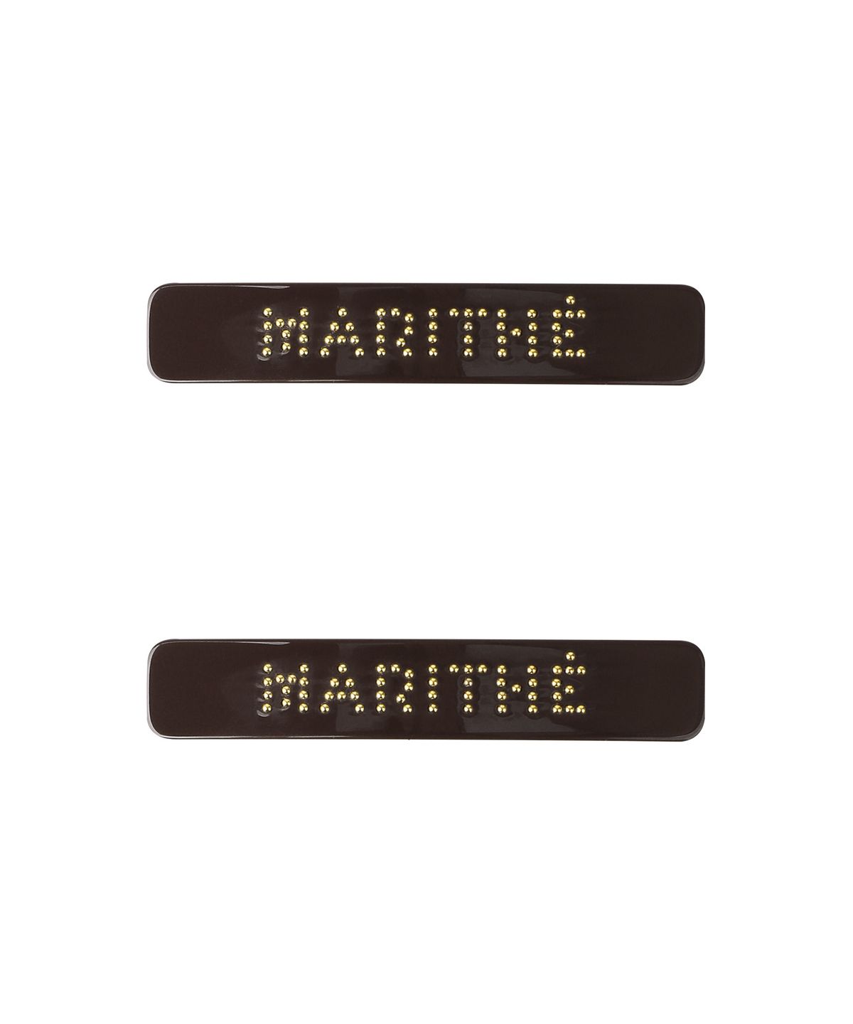 마리떼 프랑소와 저버(MARITHÉ + FRANҪOIS GIRBAUD) REGULAR LOGO METAL BALL HAIR PIN 2PACK brown