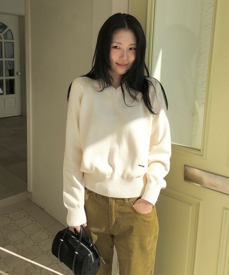 [곰송이 PICK] 소프트 코튼 V넥 니트 탑 MDKT127_8 Colors