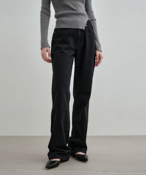 데님 스트레이트 팬츠 블랙 MDPT054BLACK