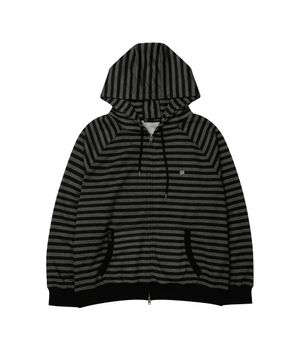 스트라이프 레글런 후디 [CHARCOAL]
