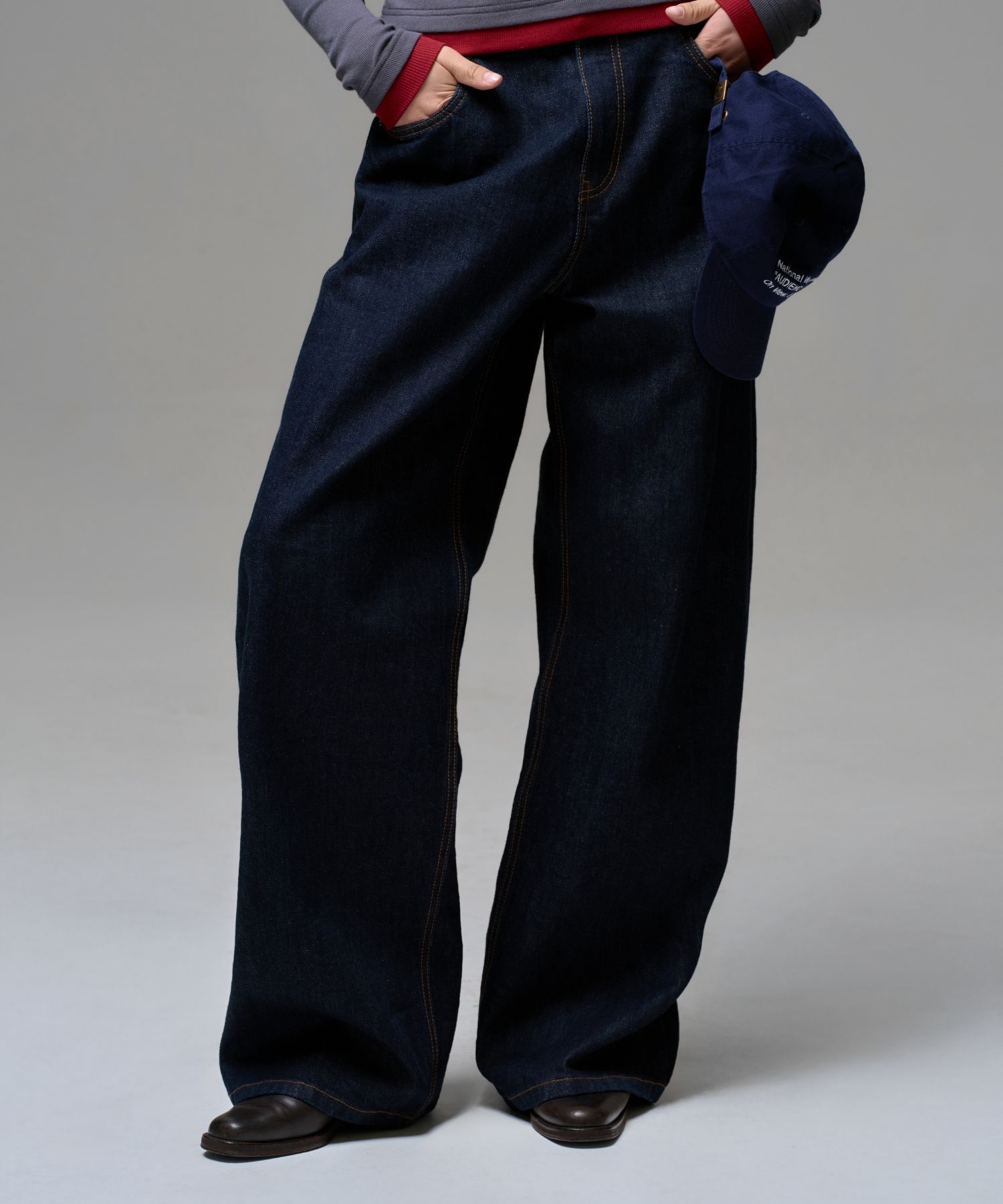 MUSINSA | ERA WOMEN ERA WIDE FIT DENIM PANTS - INDIGO BLUE