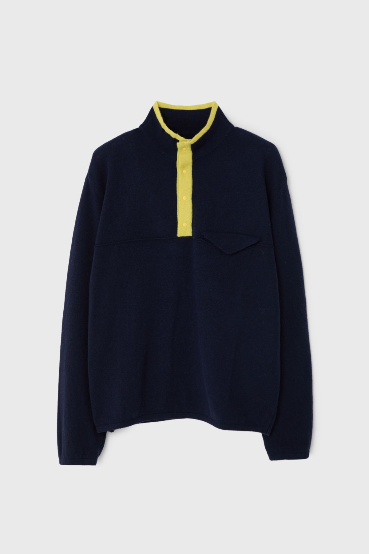 벌스데이수트(BIRTHDAYSUIT) SNAP PULLOVER KNIT (NAVY)