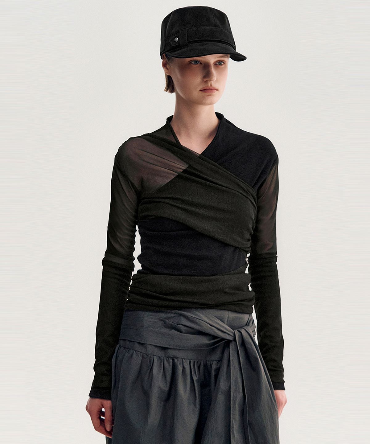 킴지수(KIMZISU) Layered Long Sleeve Top _ BLACK