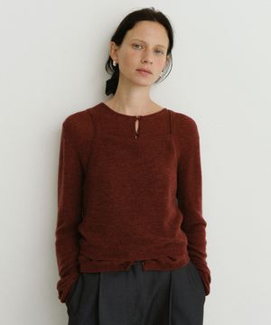 Alpaca layered cardigan set