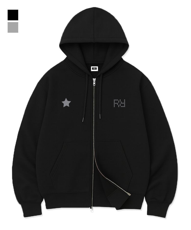 STAR GRID POINT OVER FIT 2-WAY ZIP-UP (2color)