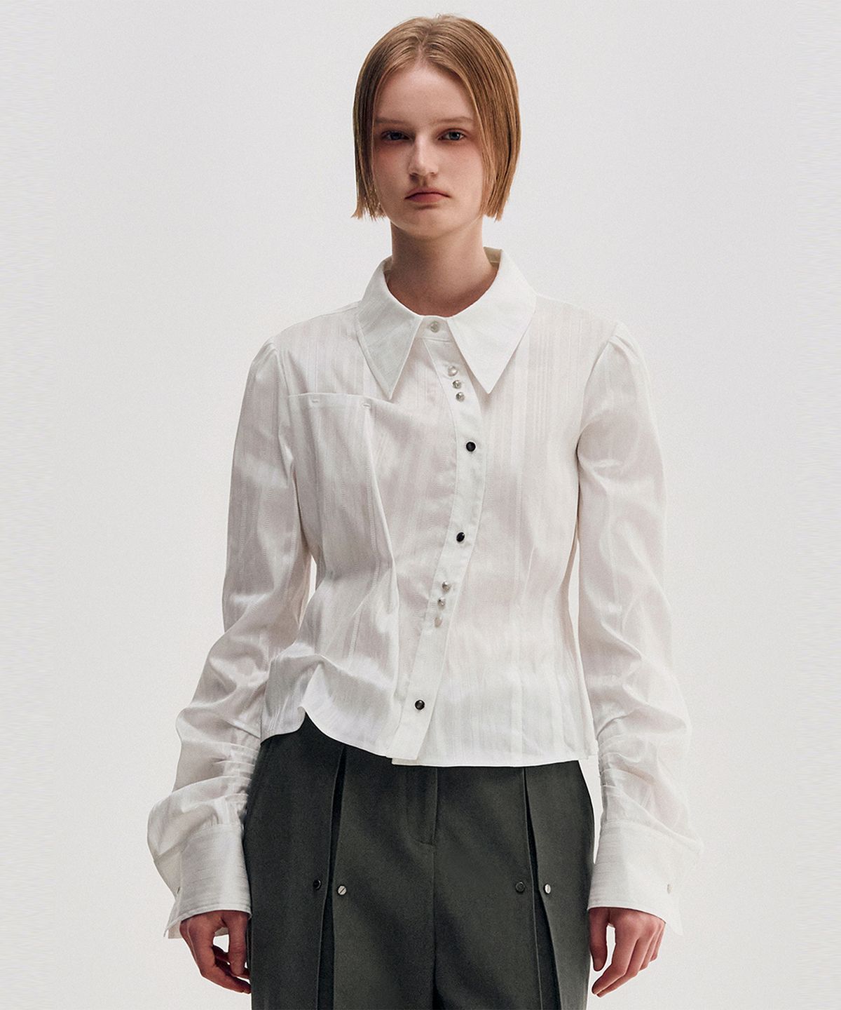 킴지수(KIMZISU) DOZI - Long Sleeve Button Up Shirt _ OFF WHITE