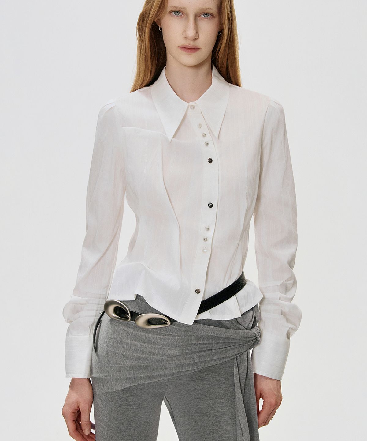 킴지수(KIMZISU) DOZI - Long Sleeve Button Up Shirt _ OFF WHITE