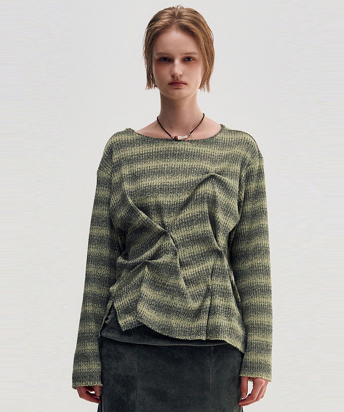 킴지수(KIMZISU) DOZI - Raw Edge Pinched Pullover _ YELLOW