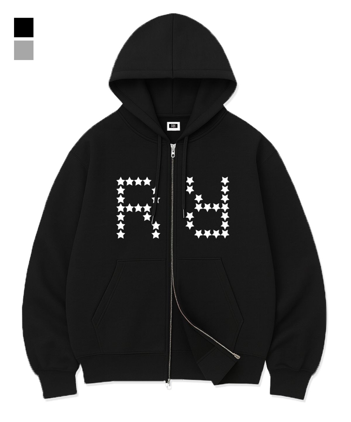 랜덤오프(RANDOMOFF) STAR GRID BOLD OVER FIT 2-WAY ZIP-UP (2color)
