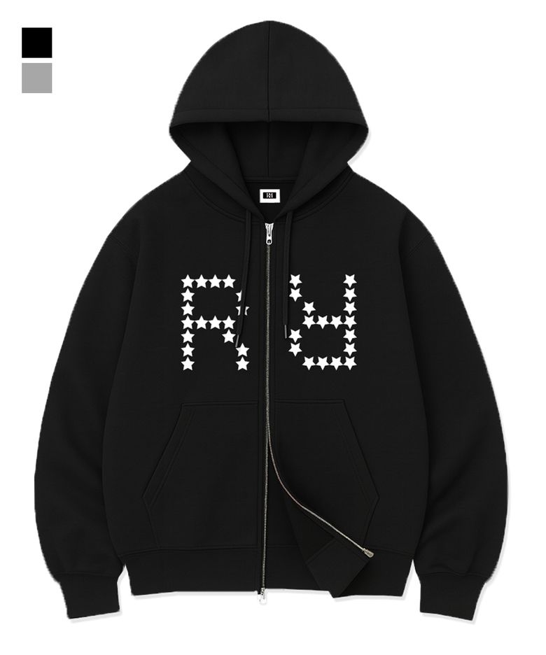 STAR GRID BOLD OVER FIT 2-WAY ZIP-UP (2color)
