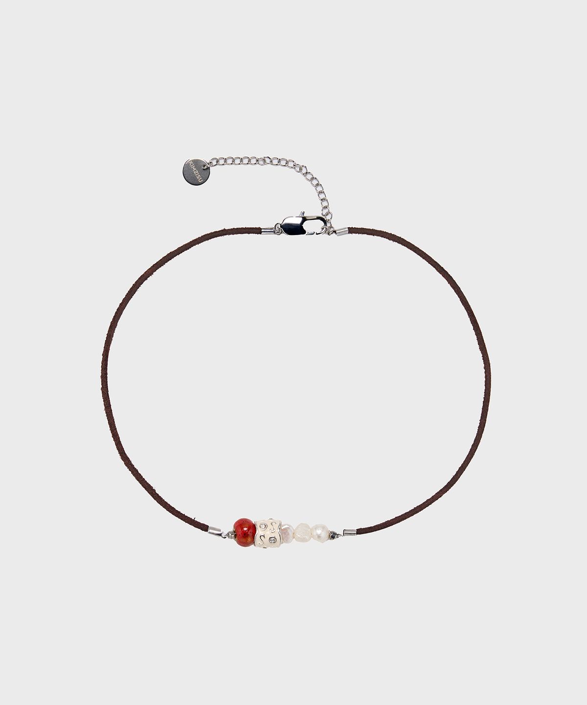 킴지수(KIMZISU) Stone Combi Necklace - Pearl Trio _ RED
