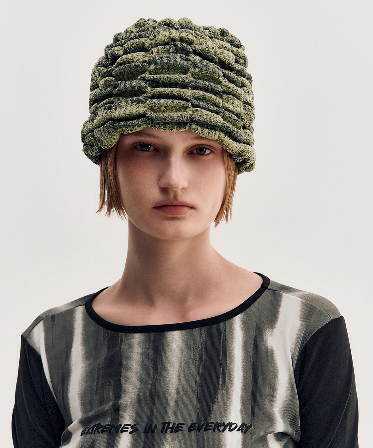 킴지수(KIMZISU) Melange Ruched Beanie _ YELLOW