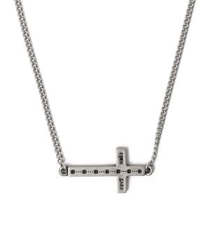 LAYDOWN CROSS NECKLACE - SILVER
