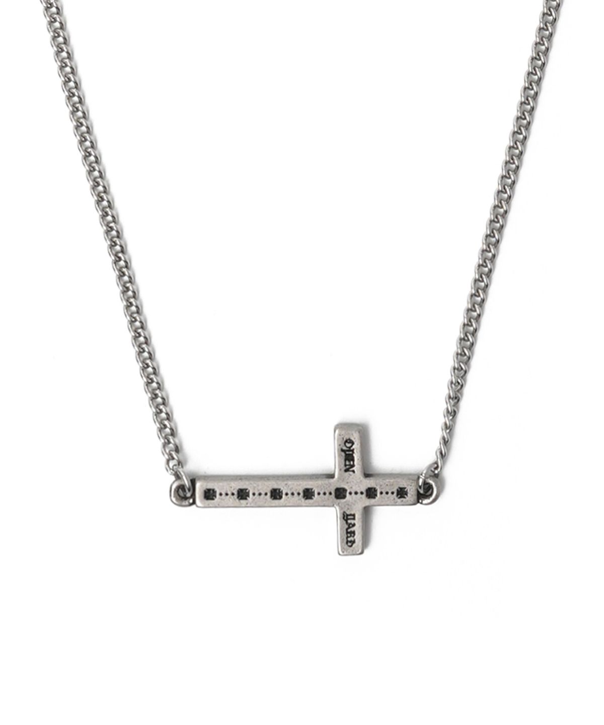 오픈야드(오와이)(OPENYARD(OY)) LAYDOWN CROSS NECKLACE - SILVER