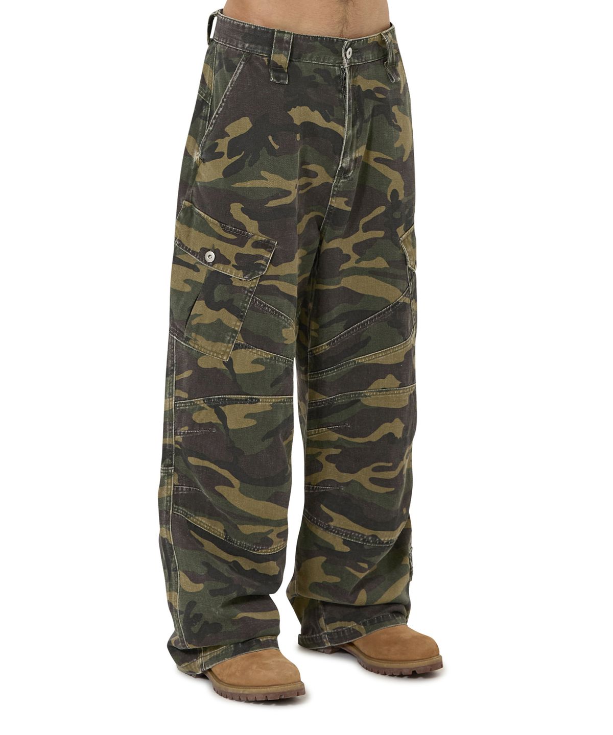 오픈야드(오와이)(OPENYARD(OY)) WASHED PANEL CARGO PANTS - CAMO