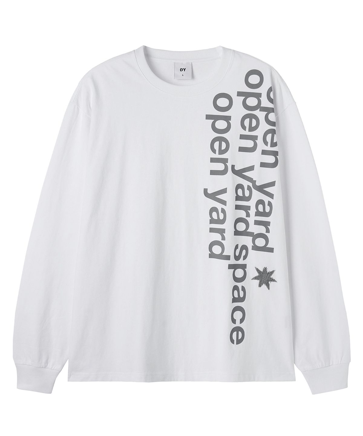 오픈야드(오와이)(OPENYARD(OY)) BOLD PATCH L/S TEE - WHITE