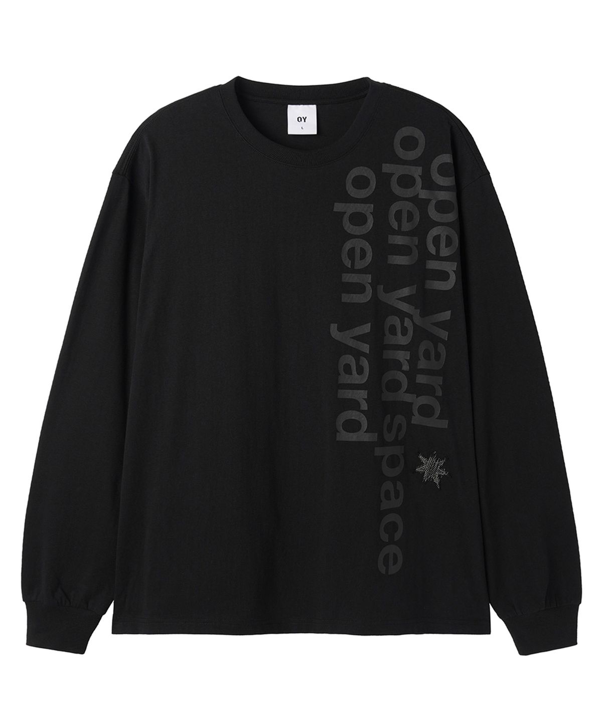 오픈야드(오와이)(OPENYARD(OY)) BOLD PATCH L/S TEE - BLACK