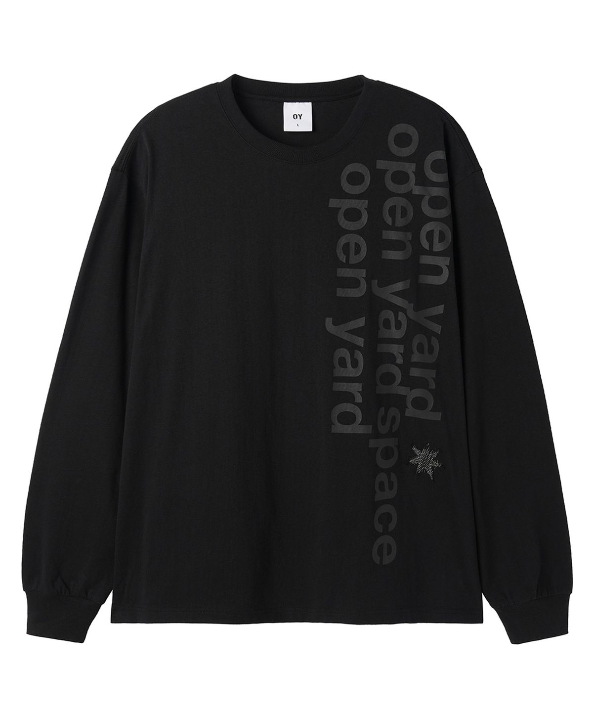 오픈야드(오와이)(OPENYARD(OY)) BOLD PATCH L/S TEE - BLACK