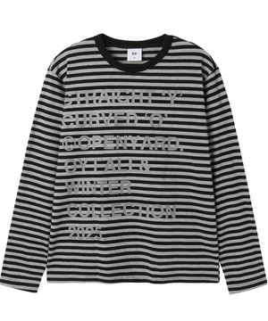 STRIPE BOLD LETTER L/S TEE - BLACK