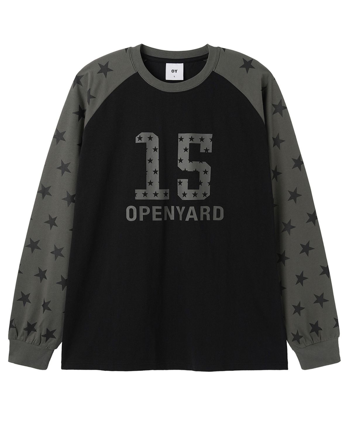 오픈야드(오와이)(OPENYARD(OY)) STAR RAGLAN L/S TEE - BLACK