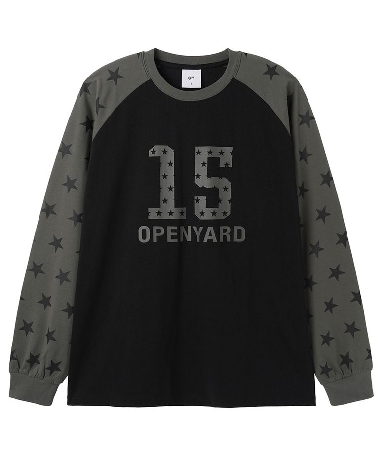 STAR RAGLAN L/S TEE - BLACK