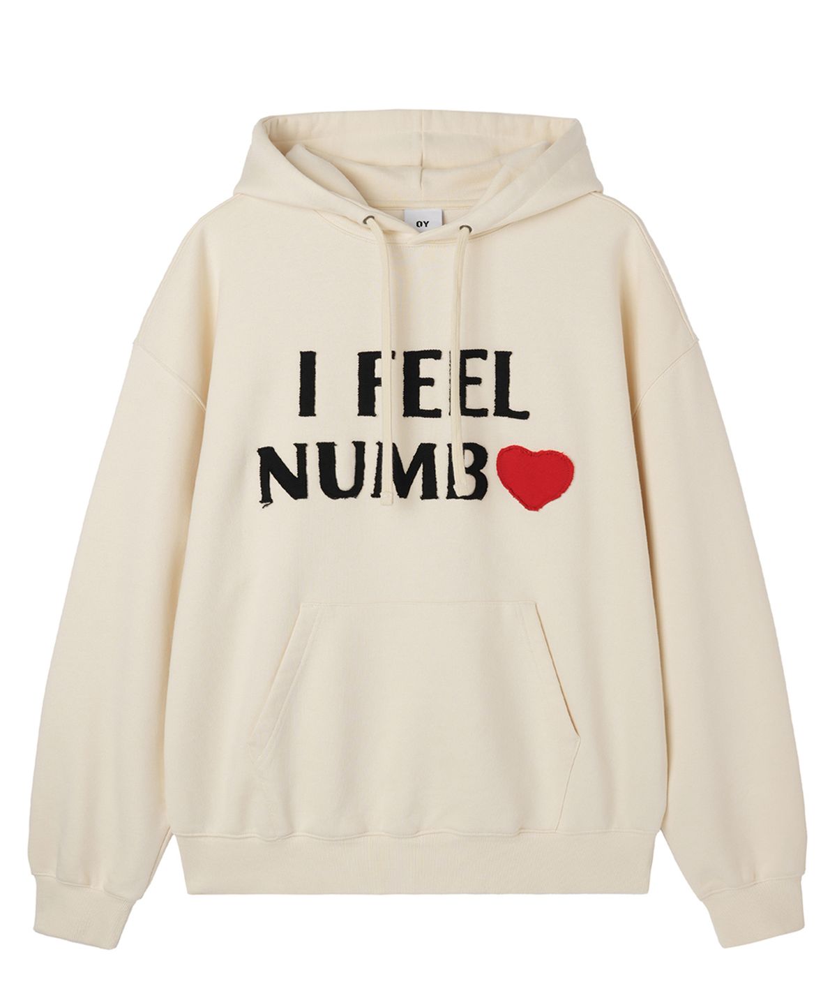 오픈야드(오와이)(OPENYARD(OY)) NUMB PATCH HOODIE - CREAM