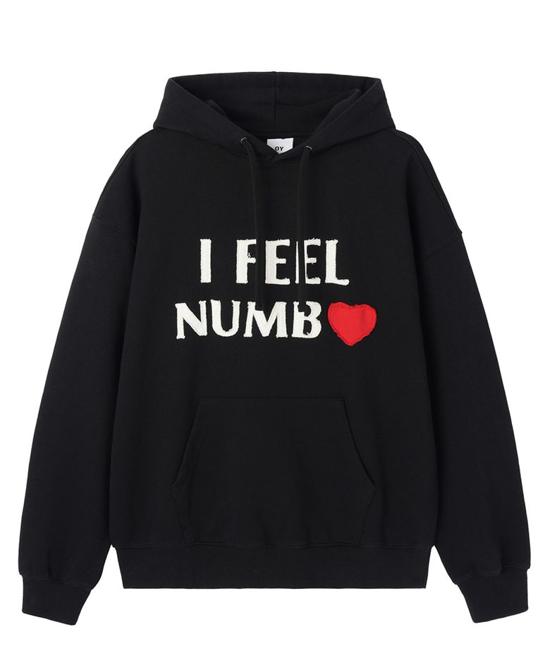NUMB PATCH HOODIE - BLACK