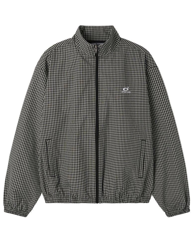 O LOGO CHECK TRACK JACKET - BLACK