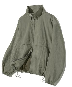 스플릿 스탠넥 윈드브레이커-브라운