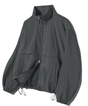 스플릿 스탠넥 윈드브레이커-차콜