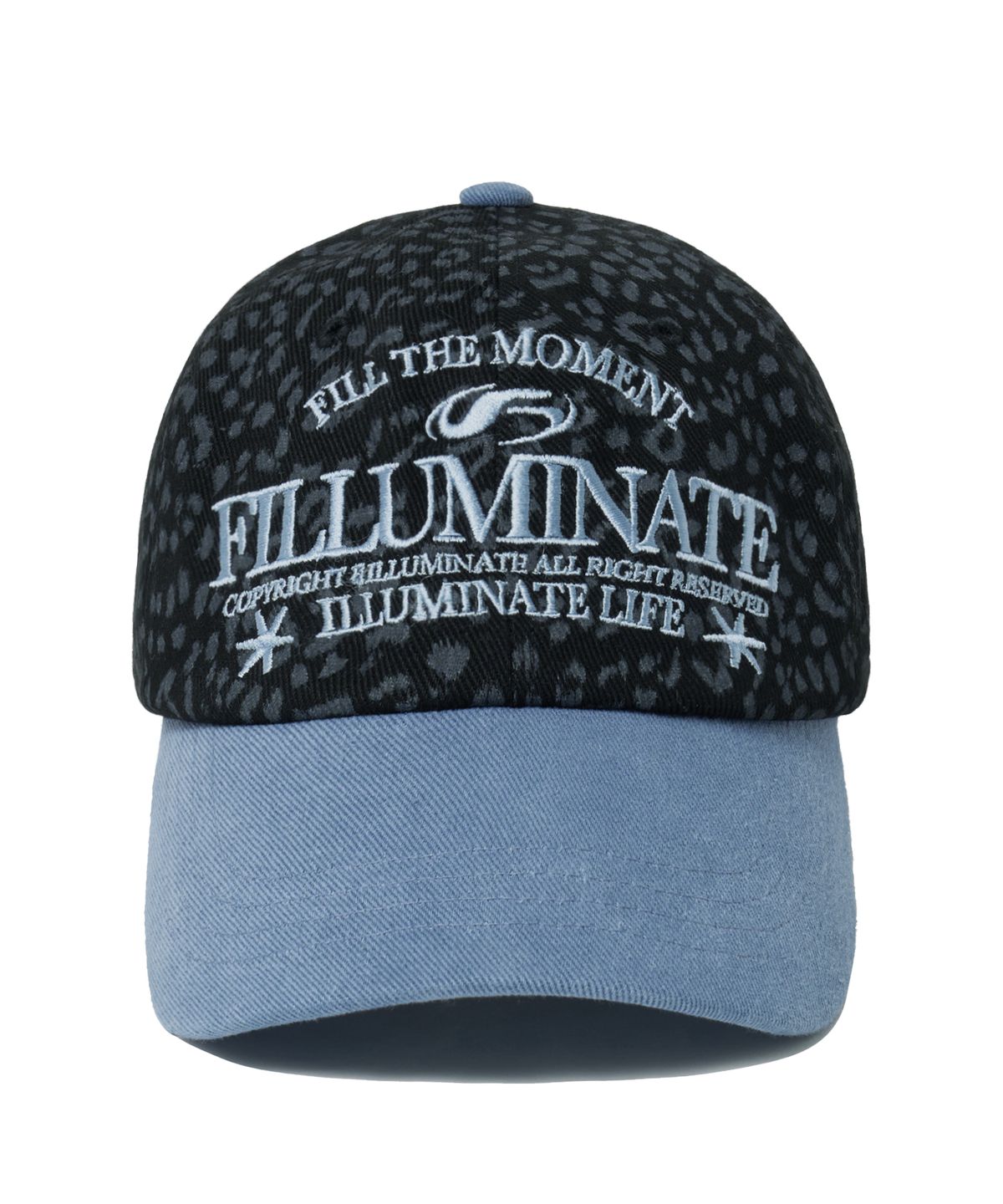 필루미네이트(FILLUMINATE) 레오파드 블럭 볼캡-블루