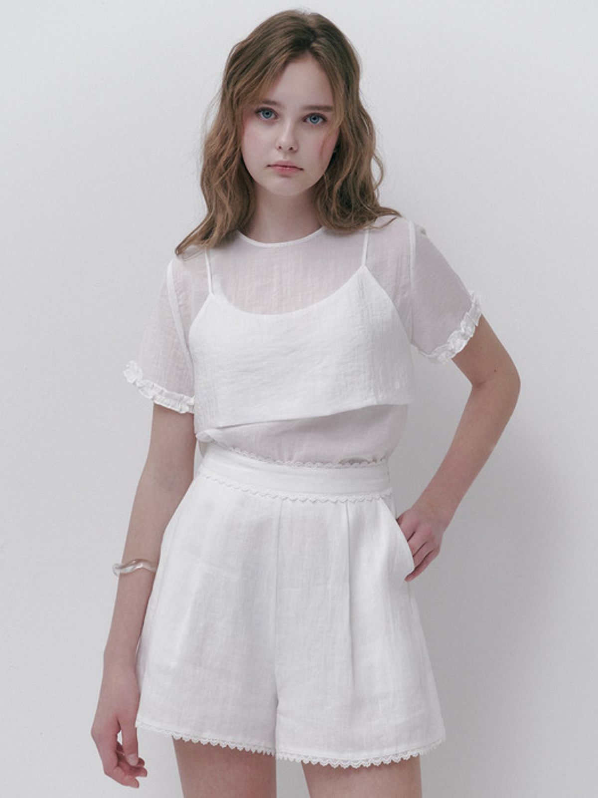 사사에오르빗(SASAEORBIT) Reve Bustier Blouse White