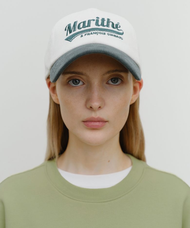 VINTAGE LOGO CORDUROY COVERED CAP dark green