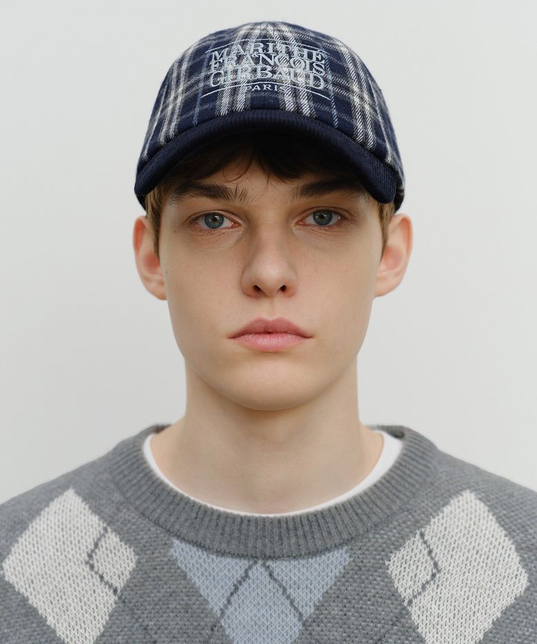 CLASSIC LOGO TWO TONE CHECK CAP navy