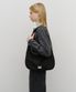 CLASSIC LOGO ROUND SUEDE SHOULDER BAG black