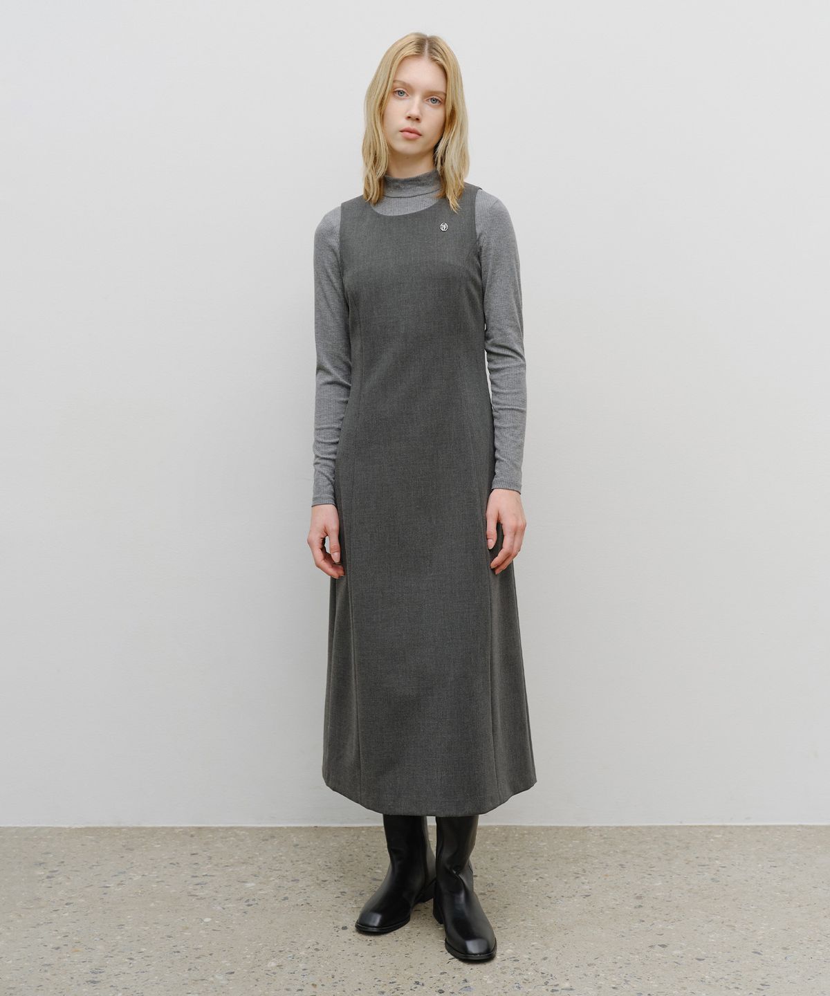 마리떼 프랑소와 저버(MARITHÉ + FRANҪOIS GIRBAUD) W SLEEVELESS LONG DRESS charcoal