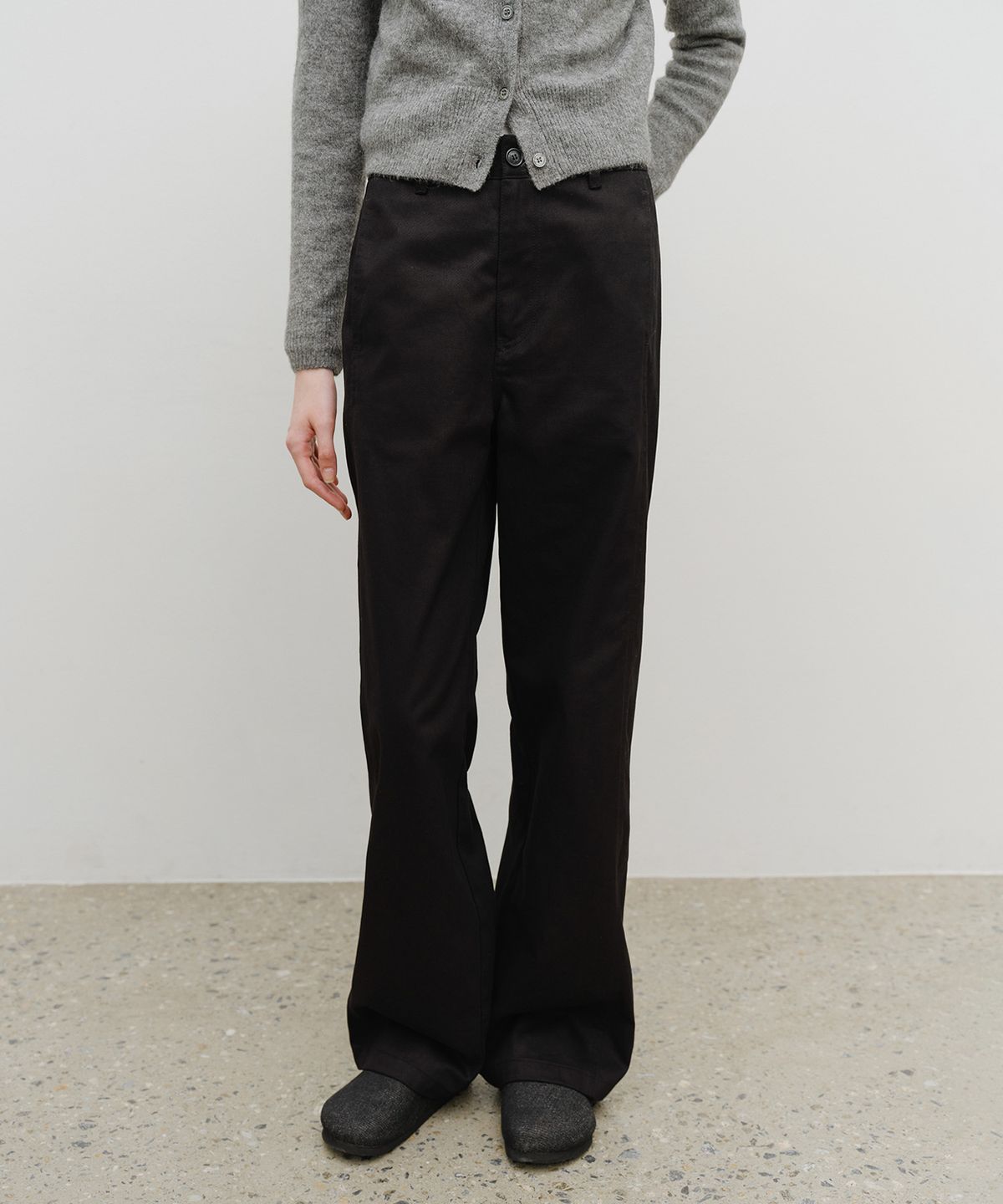 마리떼 프랑소와 저버(MARITHÉ + FRANҪOIS GIRBAUD) W COTTON CURVED LINE PANTS black