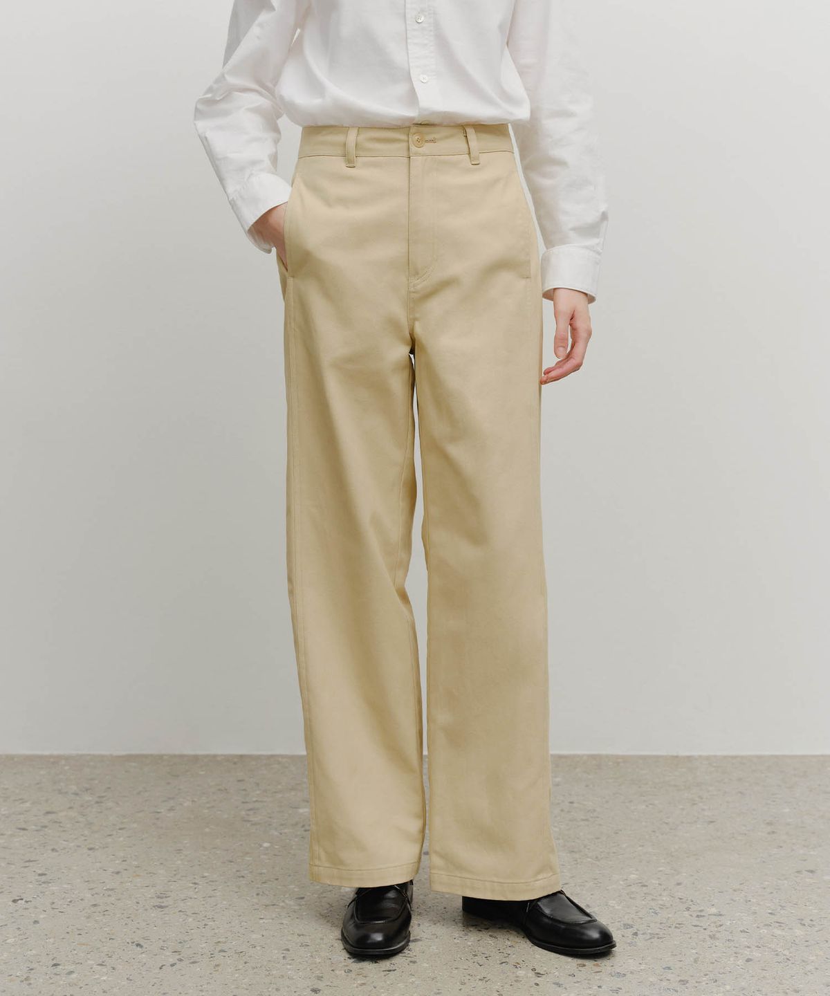 마리떼 프랑소와 저버(MARITHÉ + FRANҪOIS GIRBAUD) W COTTON CURVED LINE PANTS beige