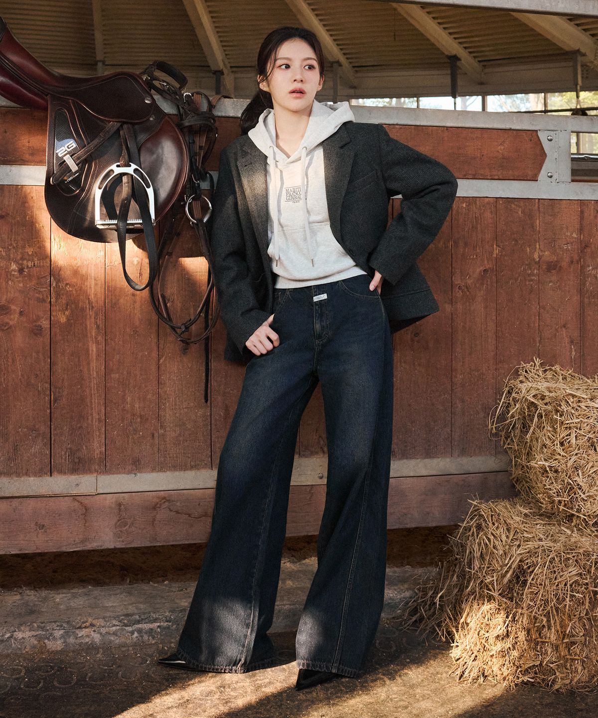 마리떼 프랑소와 저버(MARITHÉ + FRANҪOIS GIRBAUD) W VINTAGE WASHED DENIM PANTS dark blue