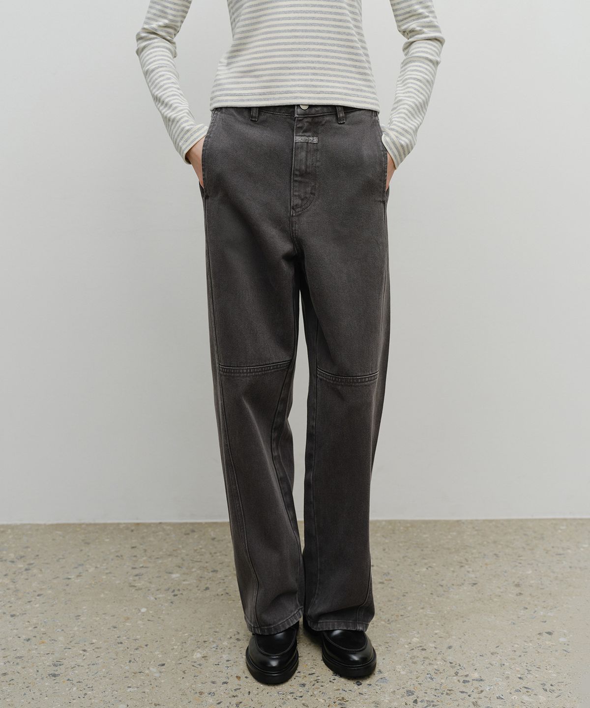 마리떼 프랑소와 저버(MARITHÉ + FRANҪOIS GIRBAUD) W PANELED DENIM PANTS dark gray