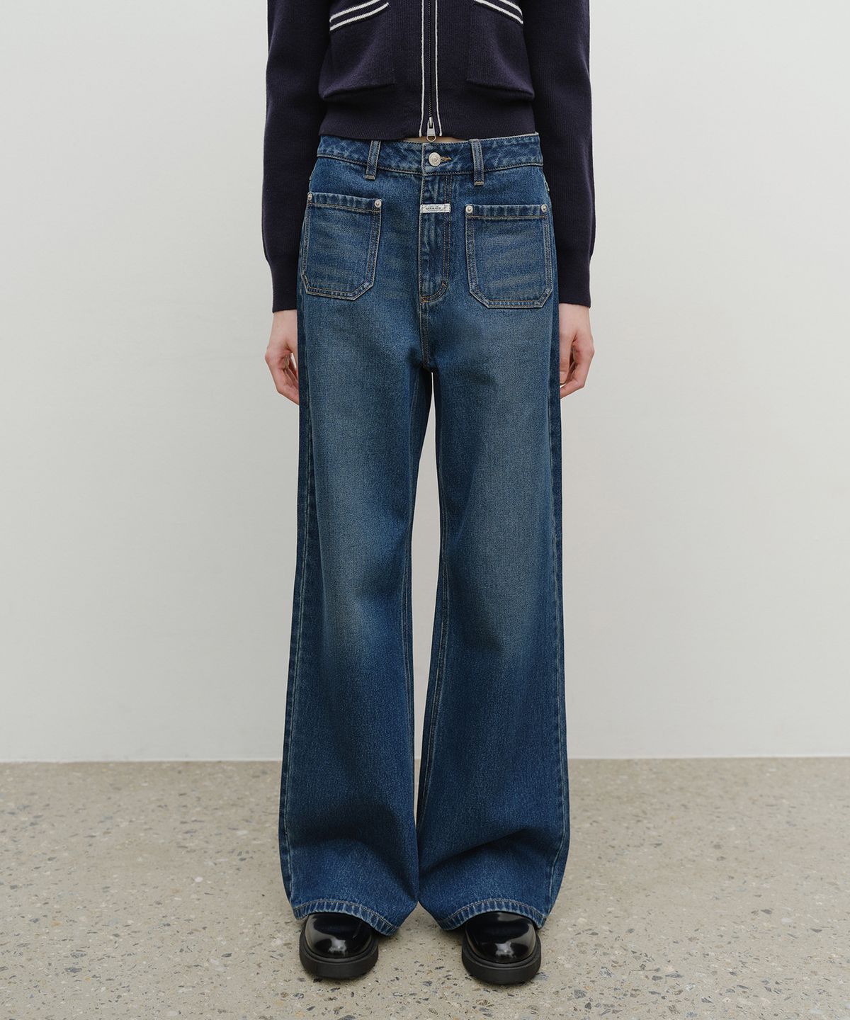 마리떼 프랑소와 저버(MARITHÉ + FRANҪOIS GIRBAUD) W SEMI-WIDE DENIM PANTS blue