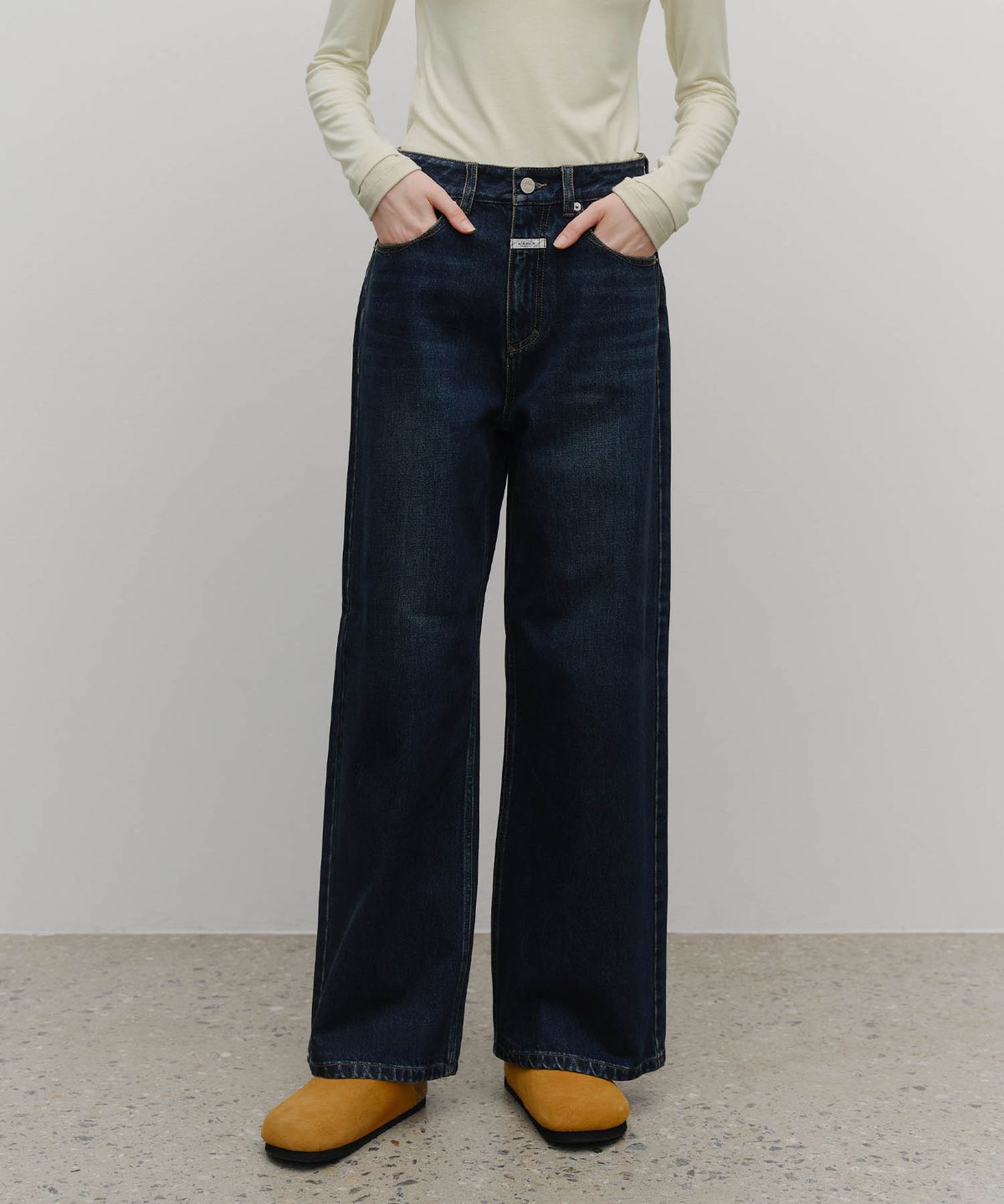 마리떼 프랑소와 저버(MARITHÉ + FRANҪOIS GIRBAUD) W WIDE DENIM PANTS dark blue
