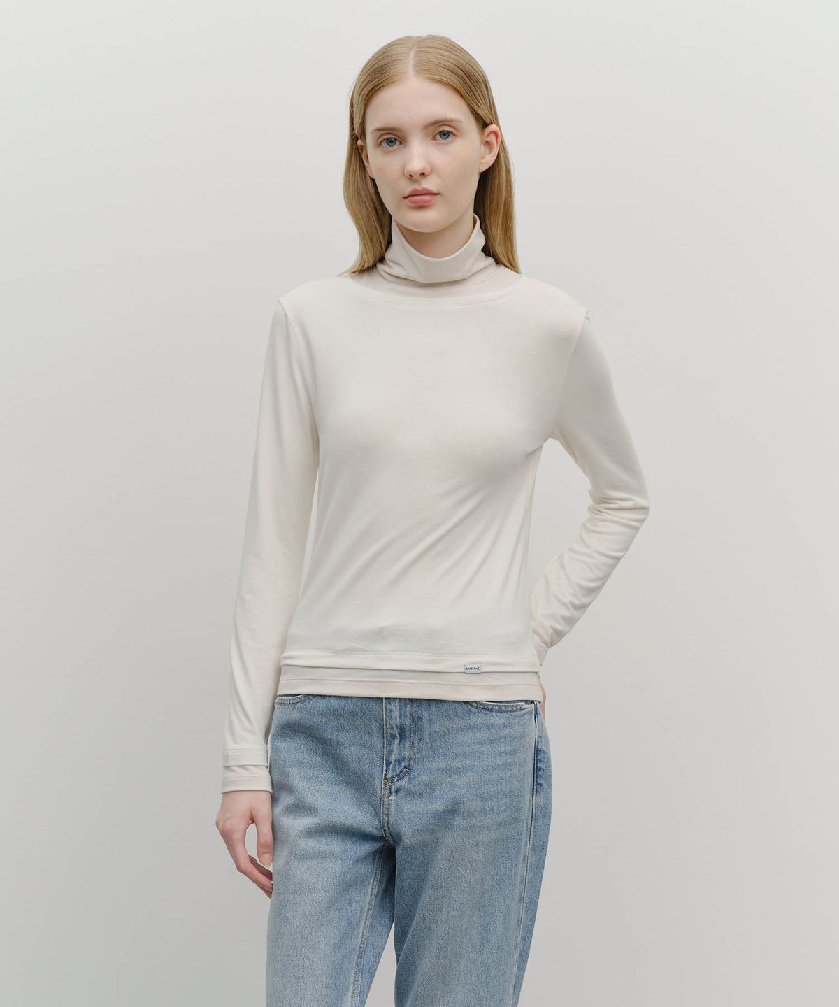 마리떼 프랑소와 저버(MARITHÉ + FRANҪOIS GIRBAUD) W LAYERED TURTLE NECK LONG SLEEVE ivory