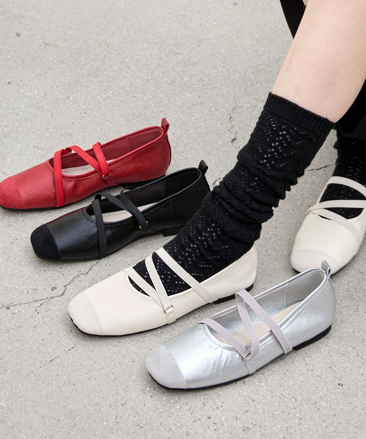 스퍼(SPUR) Elise Croise Strap Flat 플랫슈즈 1.5cm -VS9092 (5color)