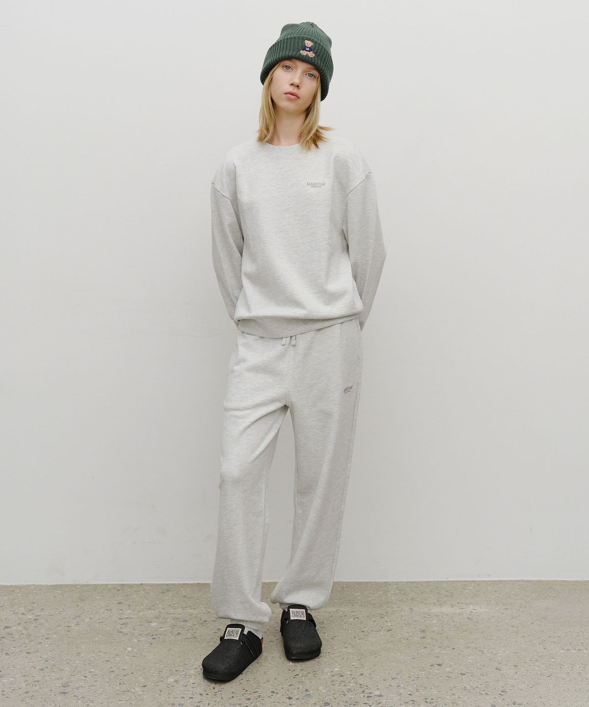 마리떼 프랑소와 저버(MARITHÉ + FRANҪOIS GIRBAUD) REGULAR LOGO SWEAT SET-UP light heather gray