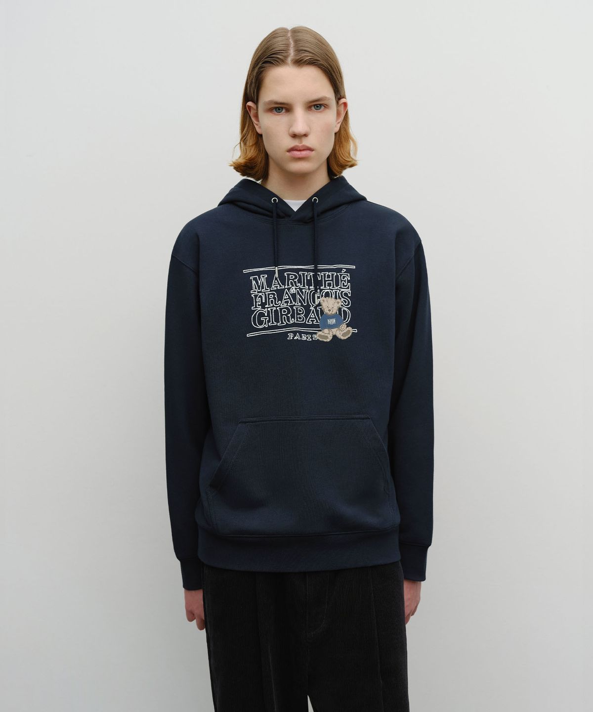 마리떼 프랑소와 저버(MARITHÉ + FRANҪOIS GIRBAUD) DOODLE CLASSIC BEAR HOODIE navy